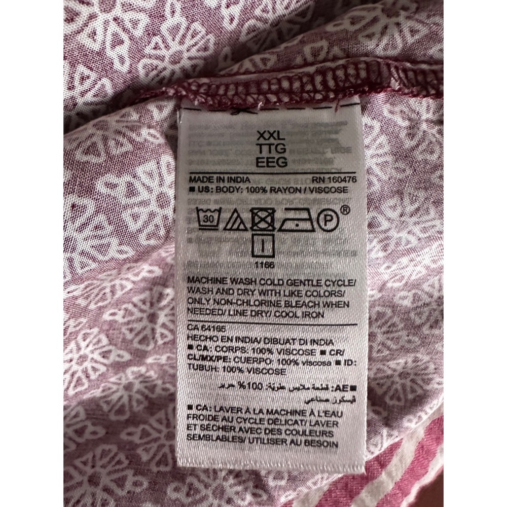 Old Navy Womens XXL Burgundy White Geometric Medallion Cami Swing Tank Top NWT - Picture 5 of 5